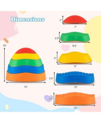 Non Slip Kids Balance Stones 5 Piece Stepping Set with Storage Bag