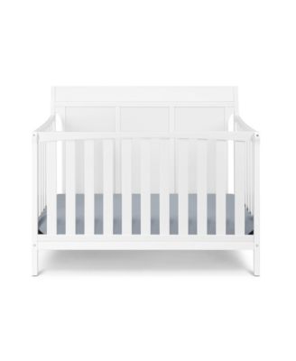4in1 Convertible Crib Modern Sleigh Style Solid Headboard Split Panel Design Three Adjustable Mattress Heights for Baby Nursery
