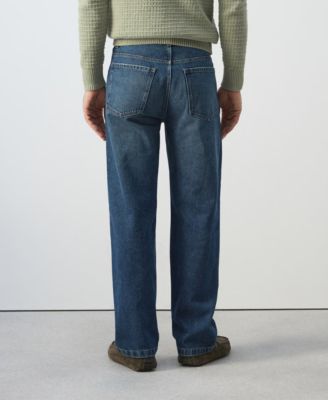Men's Straight Fit Cotton-Linen Jeans