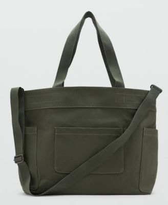 Men's Pockets Cotton Tote Bag