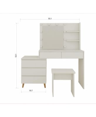 Elegant Modern Wooden Nightstand with 2 Drawers Natural Finish Bedside Table for Bedroom Living Room