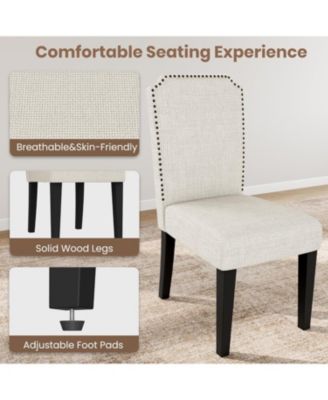 70.8 Inch Oval Dining Table with Upholstered Dining Chairs, Kitchen Table with Sturdy Wooden Base, High Back Dining Chair with Wood Legs