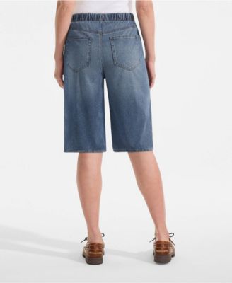 Women's Starfish High Rise Knit Denim 12" Bermuda Shorts