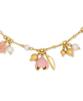 Cubic Zirconia & Glass Golden Bloom Bracelet