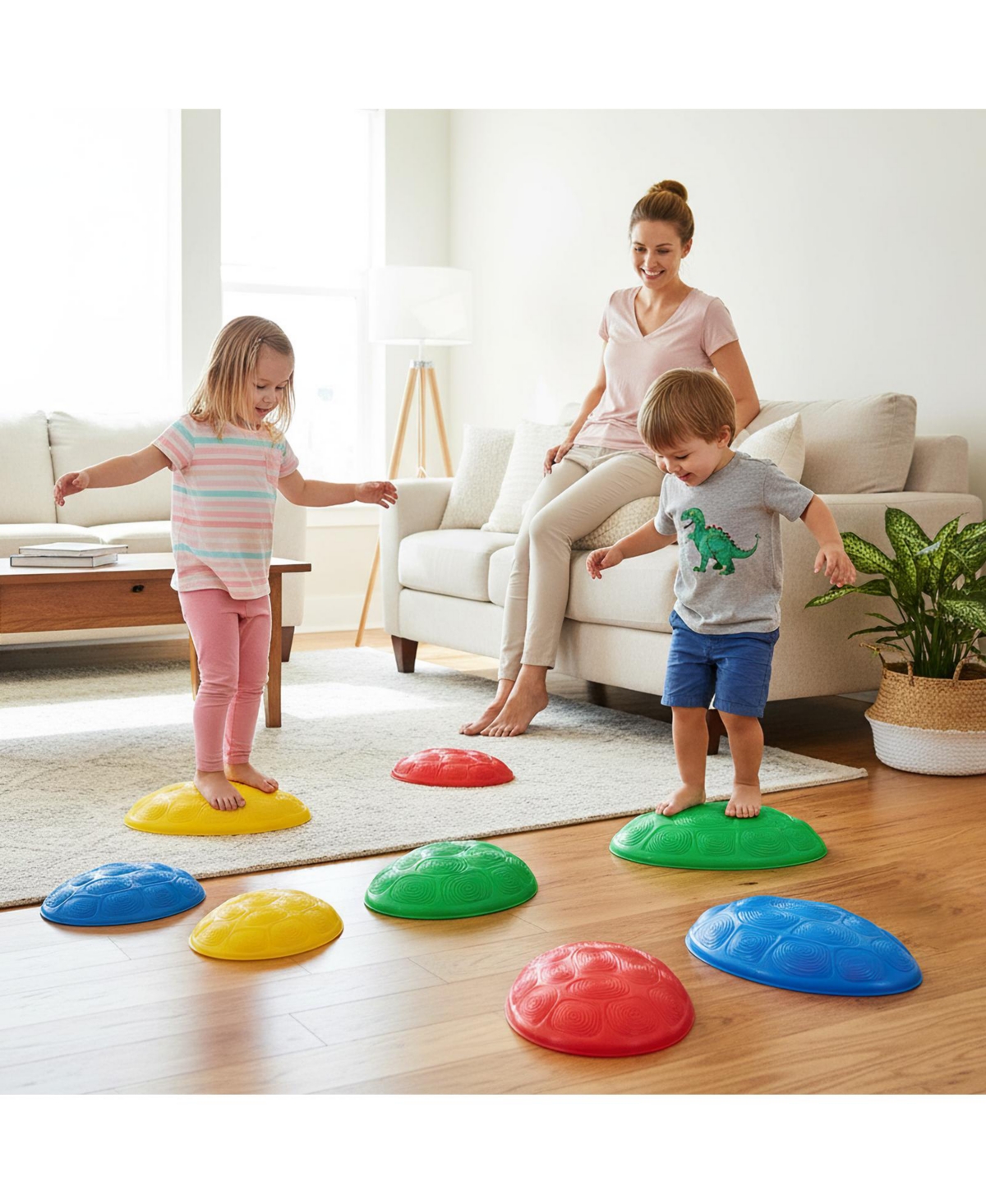 Slickblue Stepping Stones for Kids 8 Pcs Non-Slip Toddler Stepping Stones Balance Sensory Toys