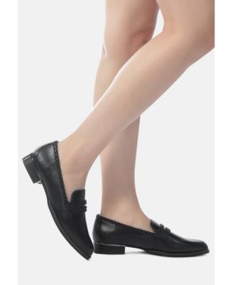 Womens NADIA Leather Penny Loafers