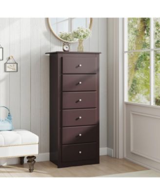 Six Drawer Dresser Chest for Bedroom Storage