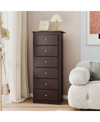Six Drawer Dresser Chest for Bedroom Storage