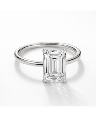 Valentina Moissanite 3 ct. t.w. Emerald Cut Solitaire Ring in Gold Vermeil