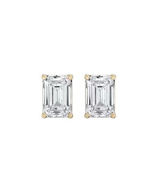 Valentina Moissanite 1 ct. Emerald Cut Stud Earrings in Gold Vermeil