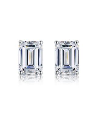 Dloria Valentina Moissanite 1 ct Emerald Cut Stud Earrings in Gold Vermeil - Silver 390$