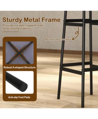 Bar Stools Set of 4 w/ Sturdy Metal Frame and Footrest for Kitchen Island