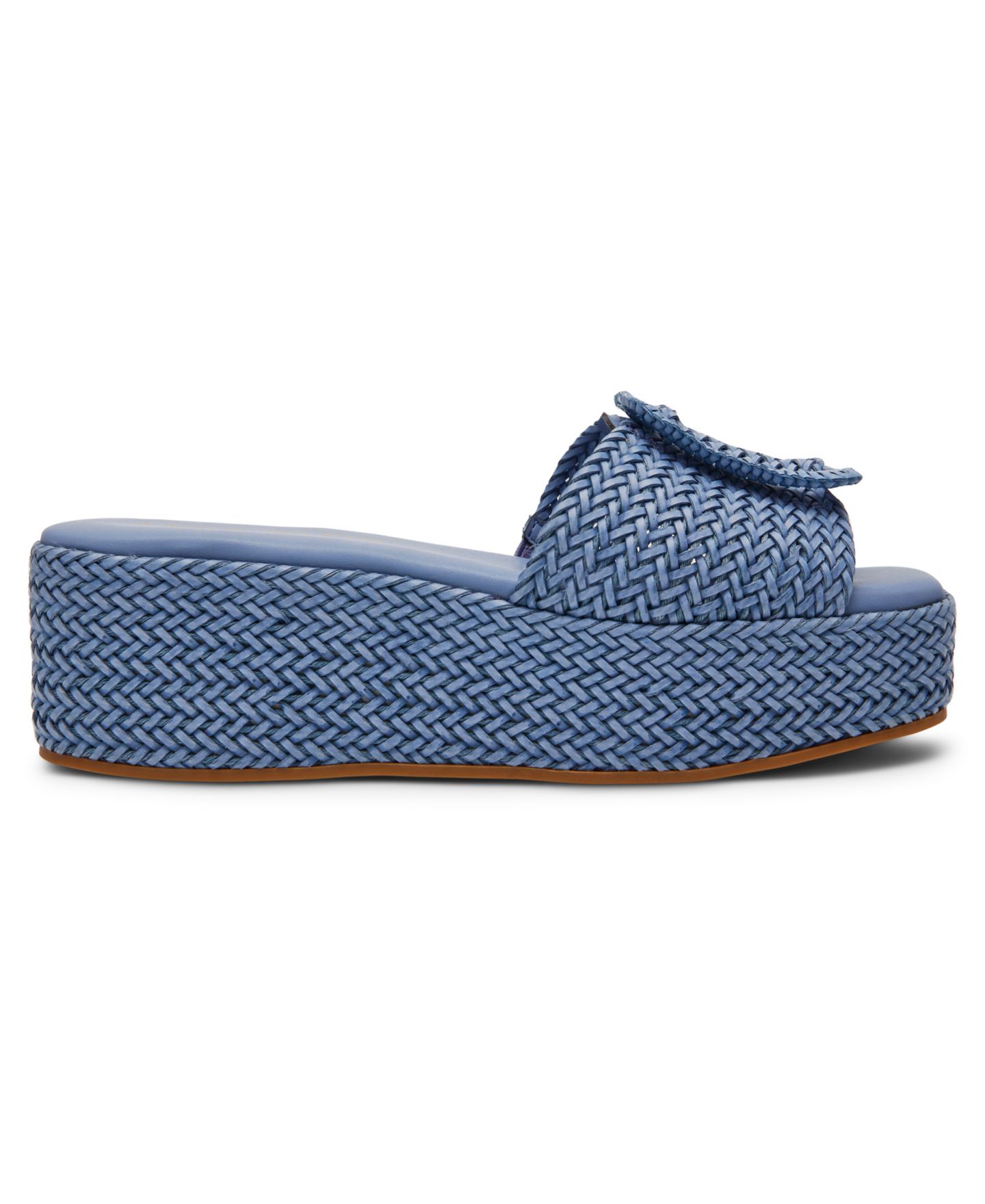 Женские сандалии Anne Klein Lanai Buckle Slide Platform Wedge, цвет: Синий — фото 2