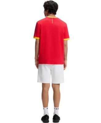 BOSS by Men's Stretch-Cotton Spain Country Flag Logo T-Shirt