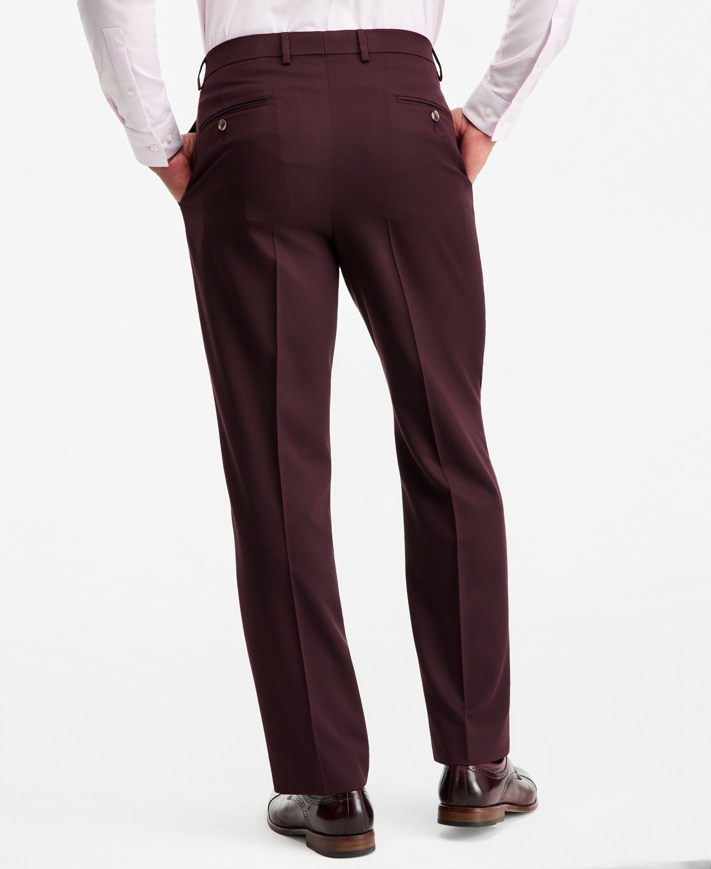 Мужские брюки Tayion Collection Classic-Fit Burgundy Suit Separate, цвет: Бордовый — фото 4