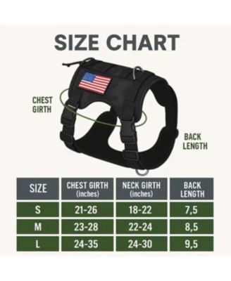 DG-HRNSS-BLK Durable Tactical Dog Harness  Breeds, Featuring an Adjustable Vest with Handle, Camouflage Patches