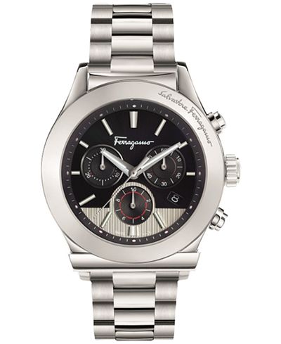 Ferragamo Men's Swiss Chronograph 1898 Stainless Steel Bracelet Watch 42mm FFM08 0016