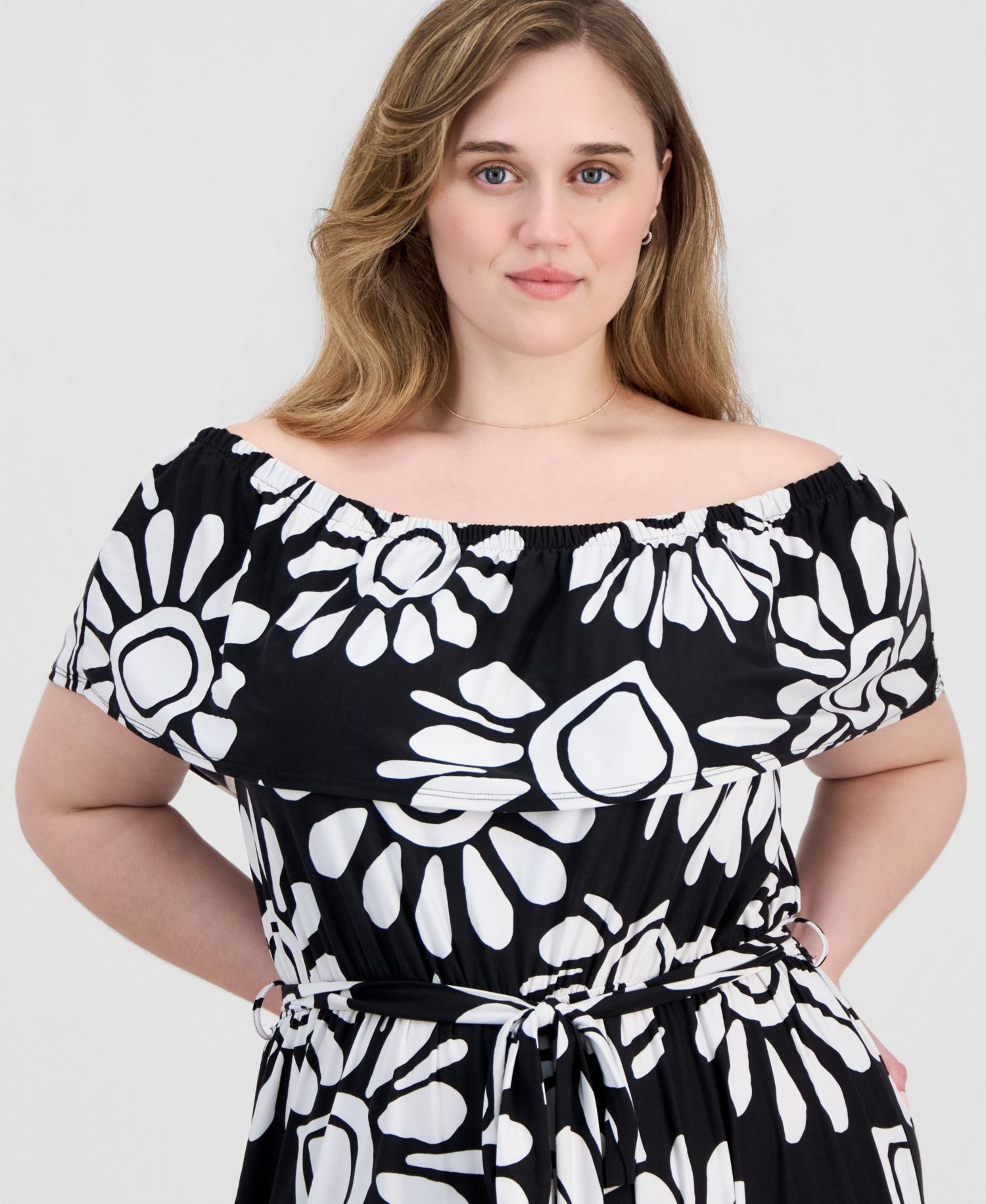 Trendy Plus Size Off-The-Shoulder Jumpsuit