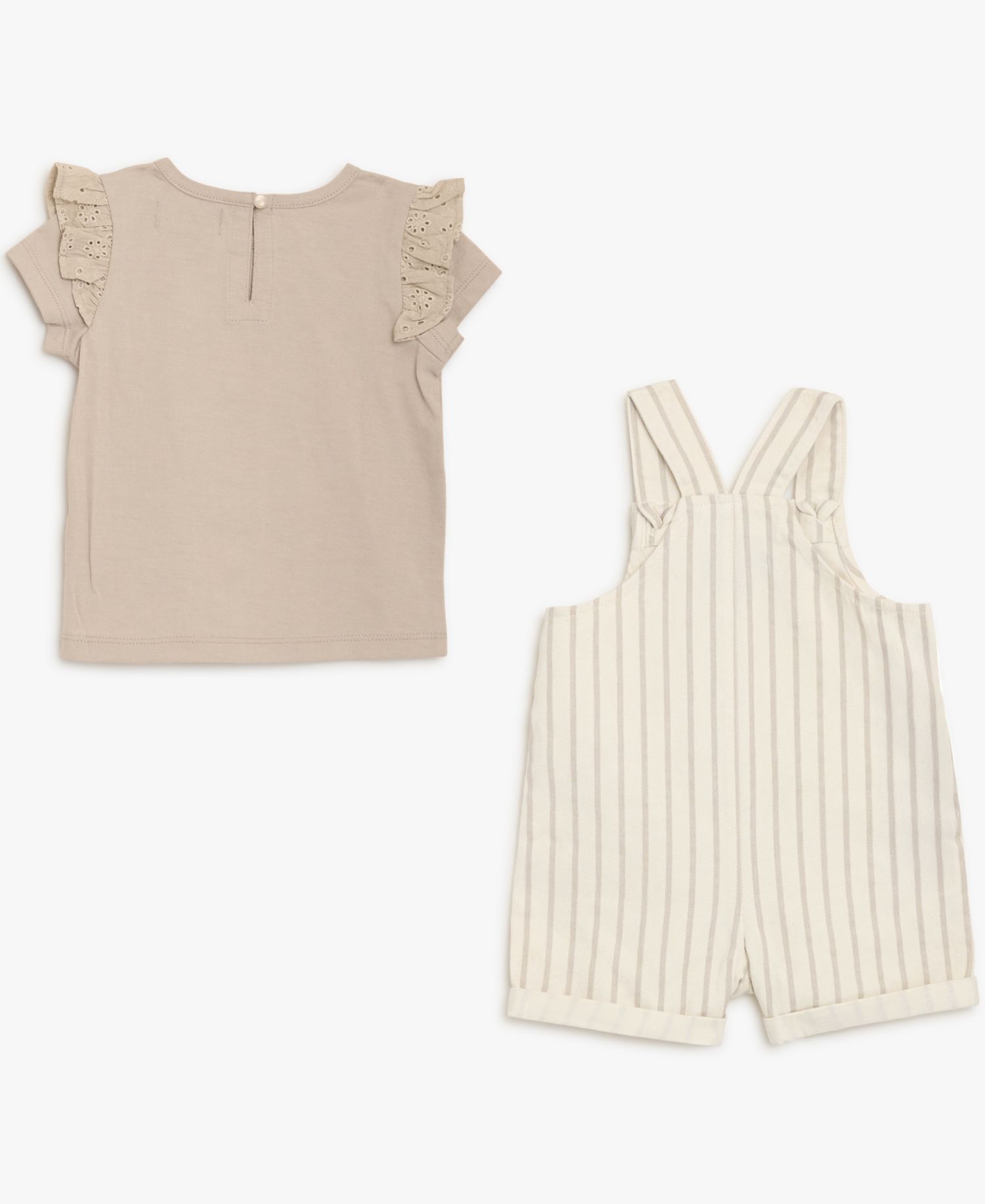 Baby Girls' Short-Sleeve T-Shirt and Overall, 2-Piece Set