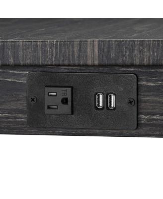 4-Piece Bar Table Set with Power Outlet, 36" Counter Table and 3 Stools