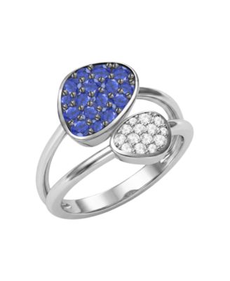 Lab Grown Ruby (3/4 ct. t.w.) & Lab Grown White Sapphire (1/4 ct. t.w.) Ring in 14k Gold Over Sterling Silver (Also Available in Emerald & Sapphire)