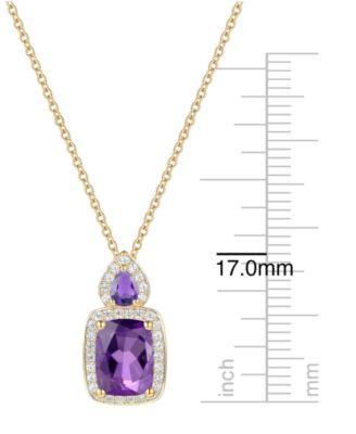 Amethyst (1-3/8 ct. t.w.) & Lab Grown White Sapphire (1/5 ct. t.w.) Pendant Necklace in 14k Gold Over Sterling Silver (Also Available in Multi-Stones)