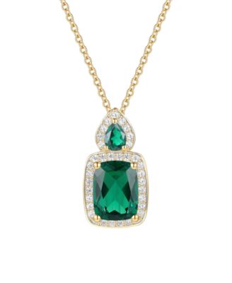 Amethyst (1-3/8 ct. t.w.) & Lab Grown White Sapphire (1/5 ct. t.w.) Pendant Necklace in 14k Gold Over Sterling Silver (Also Available in Multi-Stones)