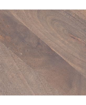 23" Wood Round End Table with 2-Woven Cane Shelves