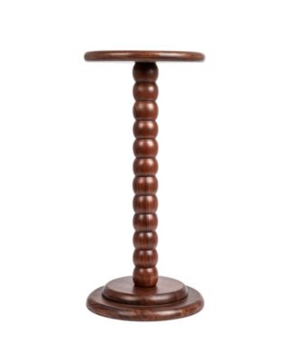 Stacked Pedestal 12" Wood Cocktail Side Table