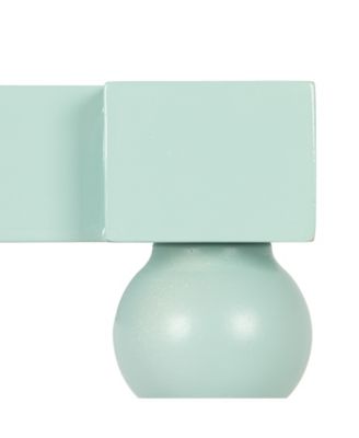 35" Rubberwood 2-Tier Bar Cart on Wheels