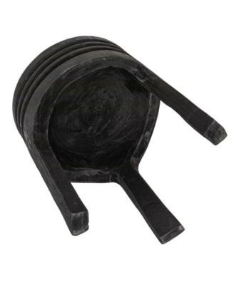 14" Paulownia Wood Carved Stool