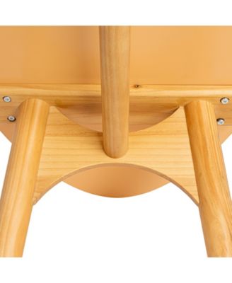 47" Wood Striped Surfboard Oval Coffee Table