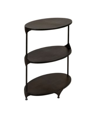 24" Metal Oval 3-Tier Storage Shelf