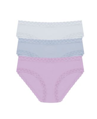 Bliss Lace-Trim Cotton Brief Underwear 3-Pack 156058MP