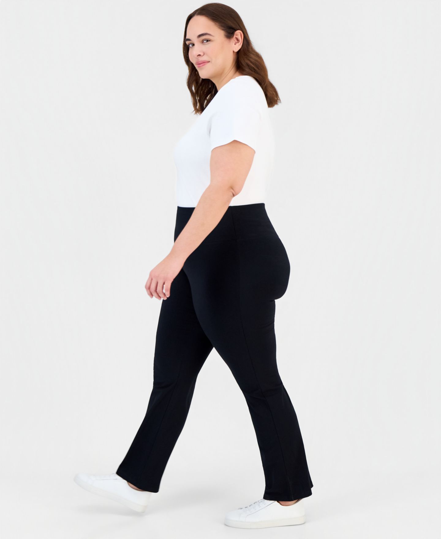 Женские леггинсы Style & Co Plus Size High-Rise Bootcut, цвет: Глубокий чёрный — фото 4