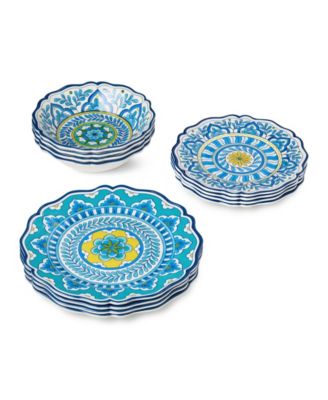 Porto Melamine 12-Piece Dinnerware Set, Service for 4