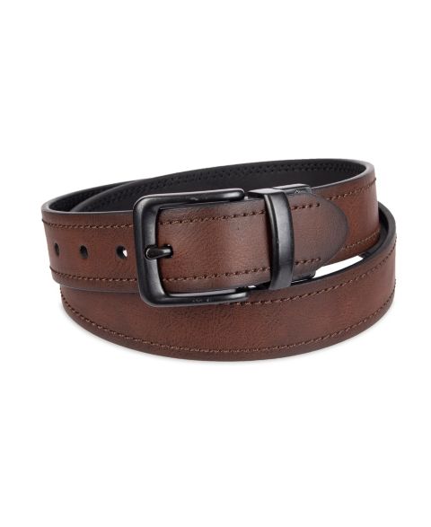 Мужской ремень Levi's 38MM Two-In-One Reversible Casual Jean Belt, цвет: Коричневый / Чёрный