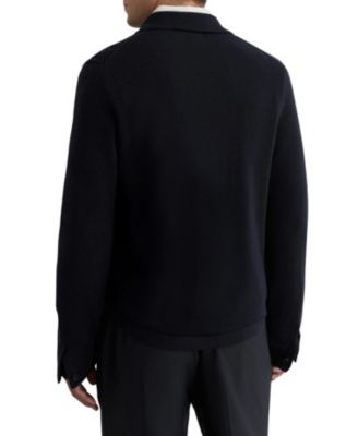 Men's Wool Knitted Zip-Through Overshirt