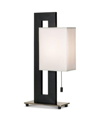 Floating Square Modern Accent Table Lamp High Open Rectangular Frame with Table Top Dimmer Box Shade for Living Room