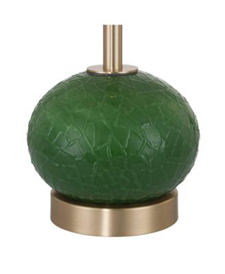 Maris 20" High Glass and Satin Brass Table Lamp Set with Dimmer