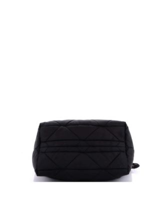 Small Padded Tote Bag Quilted Re-Nylon with Leather