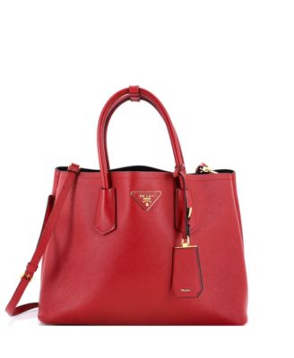 Medium Cuir Double Tote Saffiano Leather