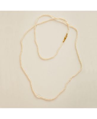 Mantra I Am Abundant Pearl Chain sterling silver - Pearl