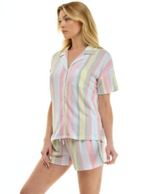 Women's Collared Top and Pull-On Shorts, 2-Piece Set