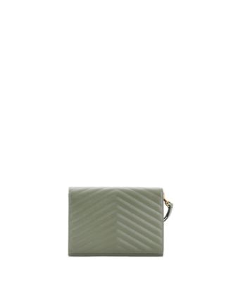 Classic Monogram Envelope Wristlet Clutch Matelasse Chevron Leather