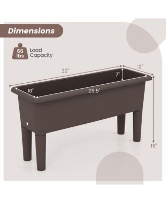 2 PCS Raised Garden Beds with Detachable Legs and Drainage Hole for Vegetables