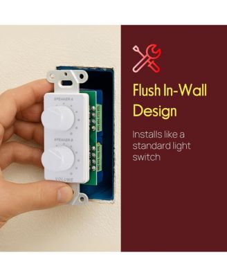 In Wall Speaker Volume Control - Home Audio Smart 2-Channel A/B Dual Channel Speakers Controller Selector Pod Box