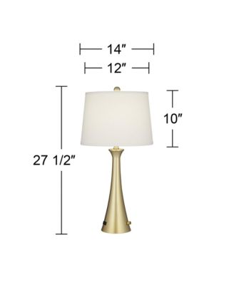 Karl 27 1/2" Tall Modern Table Lamps Set of 2 Full Range Dimmer USB Port Gold Metal Living Room Charging