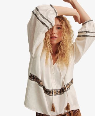 Women's Embroidered Long-Sleeve Blouse
