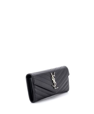 Large Classic Monogram Flap Wallet Matelasse Chevron Leather